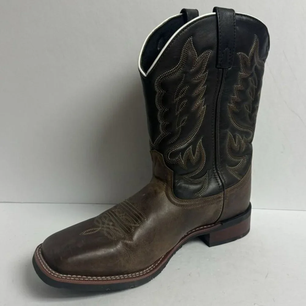 Laredo Mens Montana Leather Western Boot Brown Size 12EW